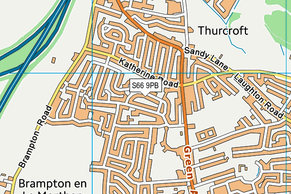 S66 9PB map - OS VectorMap District (Ordnance Survey)