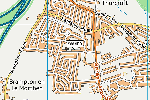 S66 9PD map - OS VectorMap District (Ordnance Survey)
