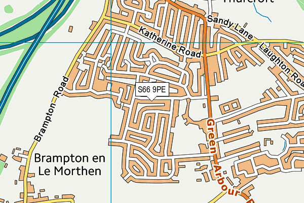 S66 9PE map - OS VectorMap District (Ordnance Survey)