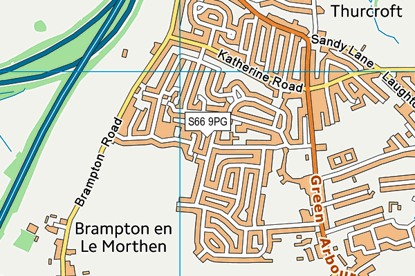 S66 9PG map - OS VectorMap District (Ordnance Survey)