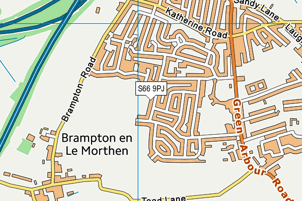 S66 9PJ map - OS VectorMap District (Ordnance Survey)