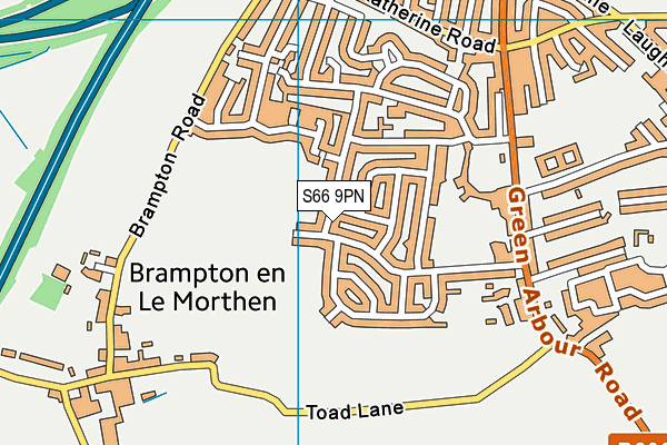 S66 9PN map - OS VectorMap District (Ordnance Survey)
