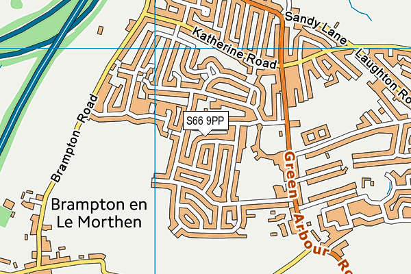 S66 9PP map - OS VectorMap District (Ordnance Survey)