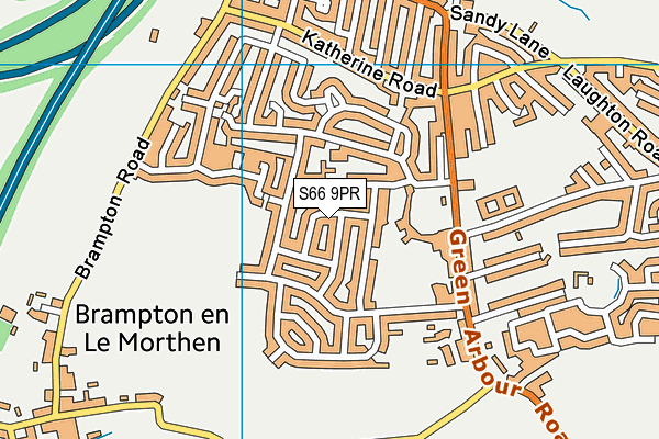 S66 9PR map - OS VectorMap District (Ordnance Survey)