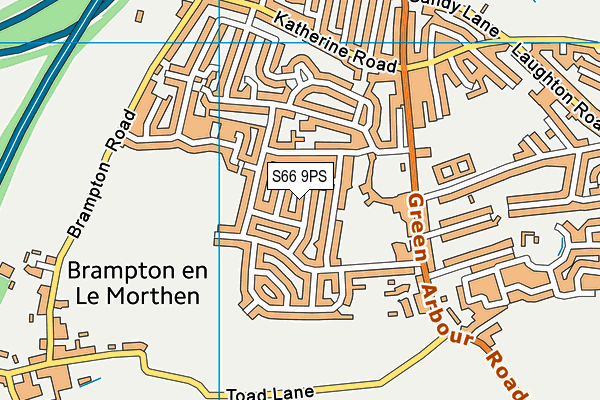 S66 9PS map - OS VectorMap District (Ordnance Survey)