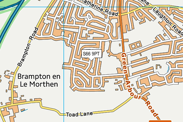S66 9PT map - OS VectorMap District (Ordnance Survey)