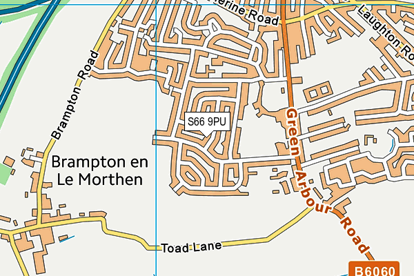 S66 9PU map - OS VectorMap District (Ordnance Survey)