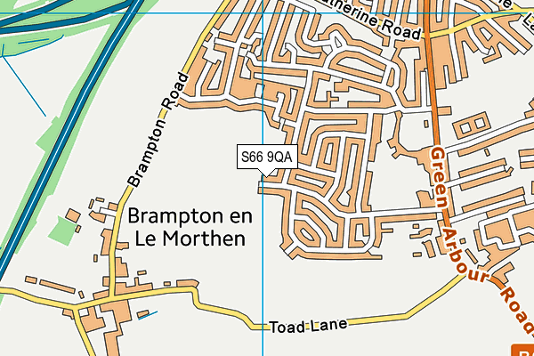 S66 9QA map - OS VectorMap District (Ordnance Survey)