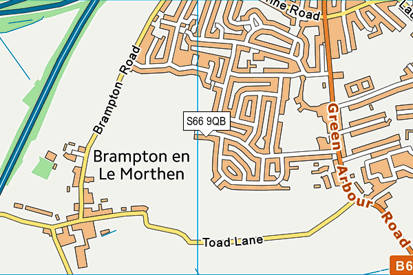 S66 9QB map - OS VectorMap District (Ordnance Survey)