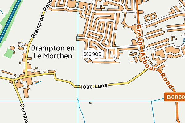S66 9QD map - OS VectorMap District (Ordnance Survey)