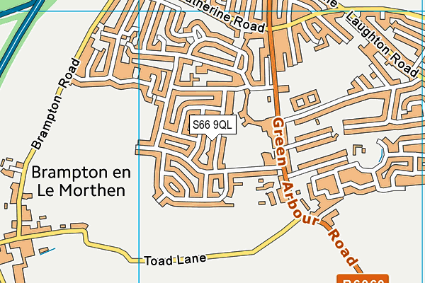 S66 9QL map - OS VectorMap District (Ordnance Survey)