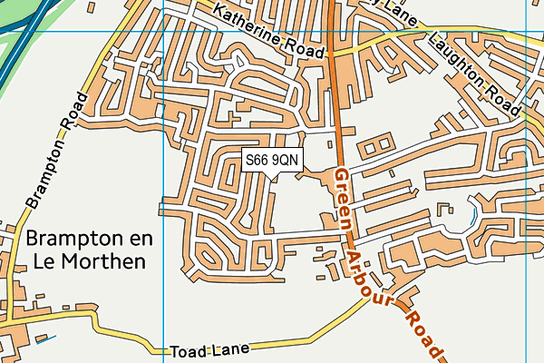 S66 9QN map - OS VectorMap District (Ordnance Survey)