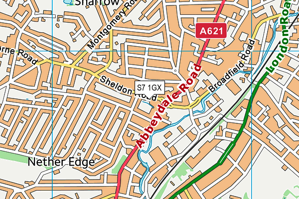 S7 1GX map - OS VectorMap District (Ordnance Survey)