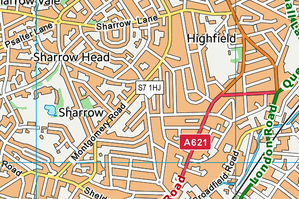 S7 1HJ map - OS VectorMap District (Ordnance Survey)