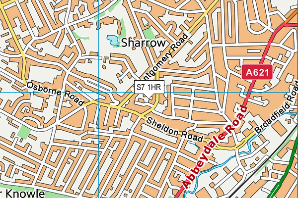 S7 1HR map - OS VectorMap District (Ordnance Survey)