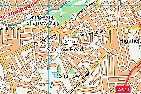 S7 1LY map - OS VectorMap District (Ordnance Survey)
