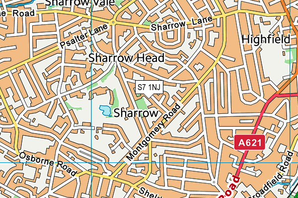 S7 1NJ map - OS VectorMap District (Ordnance Survey)