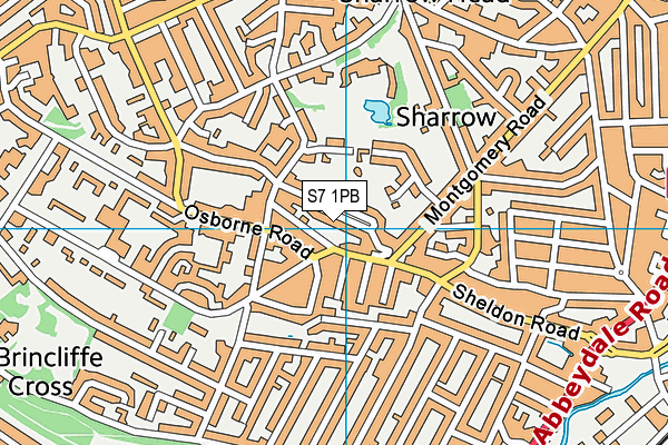 S7 1PB map - OS VectorMap District (Ordnance Survey)