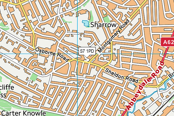 S7 1PD map - OS VectorMap District (Ordnance Survey)