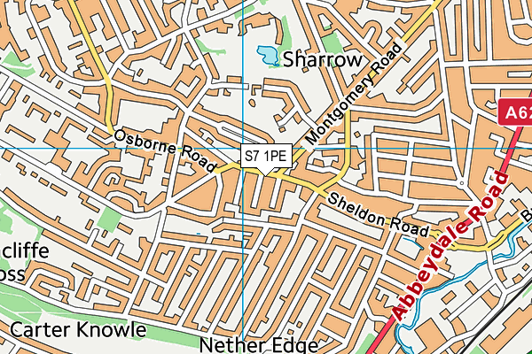 S7 1PE map - OS VectorMap District (Ordnance Survey)