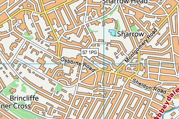 S7 1PG map - OS VectorMap District (Ordnance Survey)