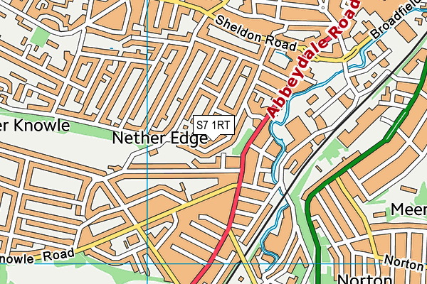 S7 1RT map - OS VectorMap District (Ordnance Survey)