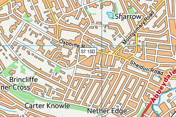 S7 1SD map - OS VectorMap District (Ordnance Survey)