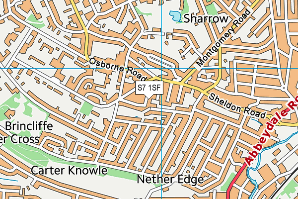 S7 1SF map - OS VectorMap District (Ordnance Survey)