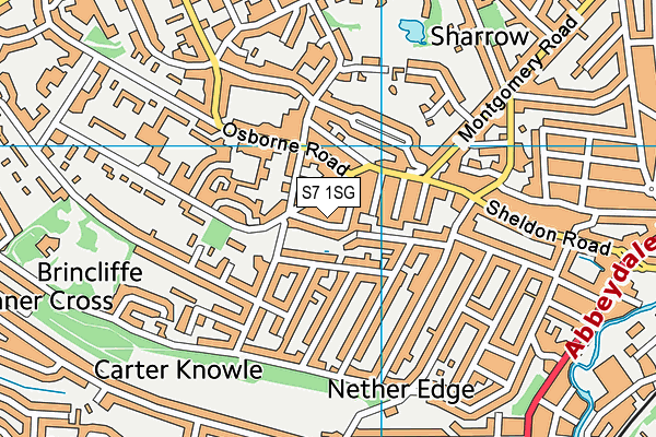 S7 1SG map - OS VectorMap District (Ordnance Survey)