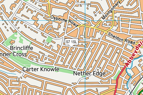 S7 1SL map - OS VectorMap District (Ordnance Survey)