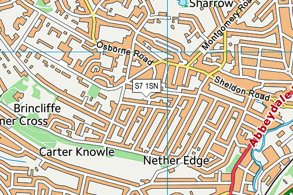 S7 1SN map - OS VectorMap District (Ordnance Survey)