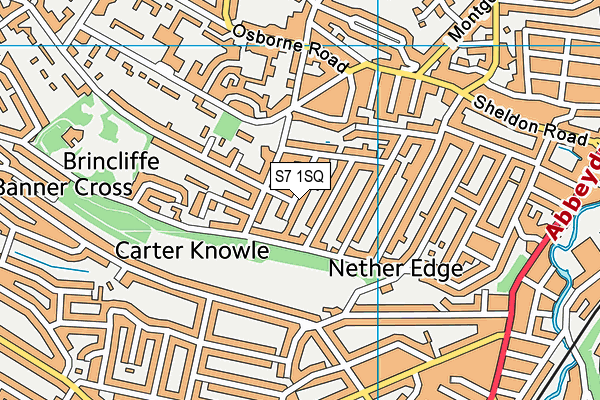 S7 1SQ map - OS VectorMap District (Ordnance Survey)