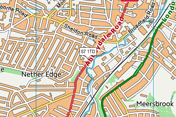 S7 1TD map - OS VectorMap District (Ordnance Survey)