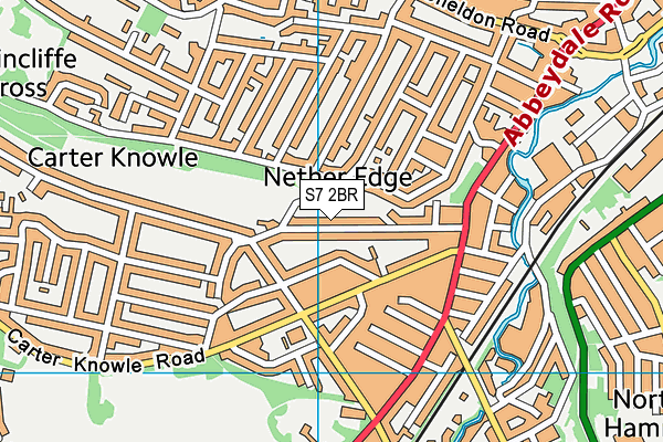 S7 2BR map - OS VectorMap District (Ordnance Survey)