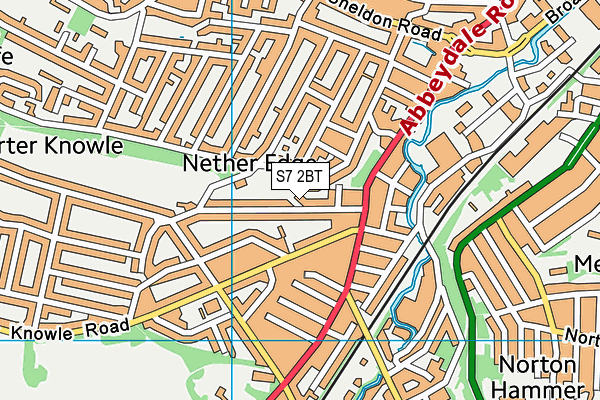 S7 2BT map - OS VectorMap District (Ordnance Survey)