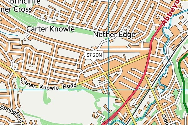 S7 2DN map - OS VectorMap District (Ordnance Survey)