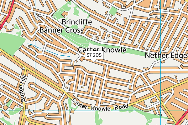 S7 2DS map - OS VectorMap District (Ordnance Survey)