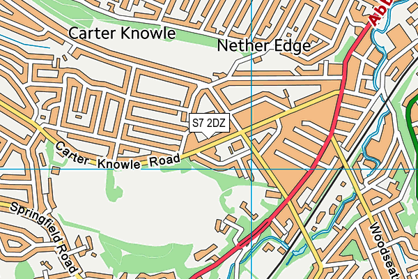 S7 2DZ map - OS VectorMap District (Ordnance Survey)