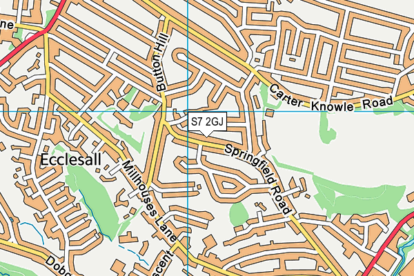 S7 2GJ map - OS VectorMap District (Ordnance Survey)