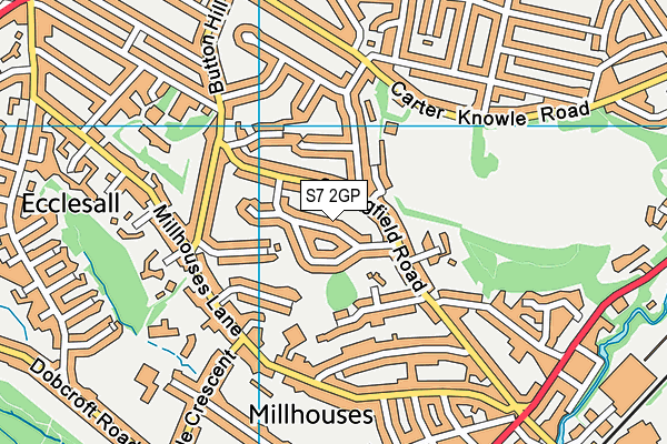 S7 2GP map - OS VectorMap District (Ordnance Survey)