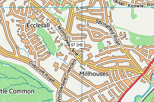 St Wilfrid's Catholic Primary School map (S7 2HE) - OS VectorMap District (Ordnance Survey)