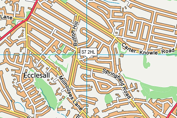S7 2HL map - OS VectorMap District (Ordnance Survey)