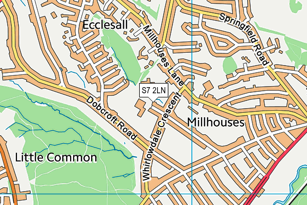 Dobcroft Junior School map (S7 2LN) - OS VectorMap District (Ordnance Survey)