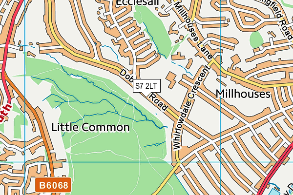 S7 2LT map - OS VectorMap District (Ordnance Survey)