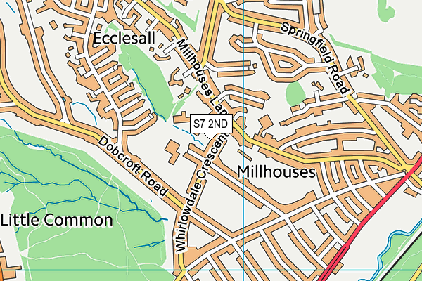 S7 2ND map - OS VectorMap District (Ordnance Survey)
