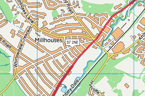 Millhouses Park map (S7 2NE) - OS VectorMap District (Ordnance Survey)