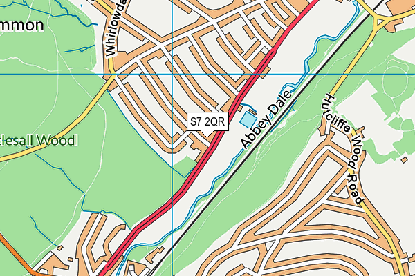 S7 2QR map - OS VectorMap District (Ordnance Survey)