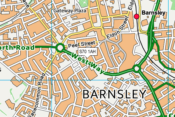 S70 1AH map - OS VectorMap District (Ordnance Survey)