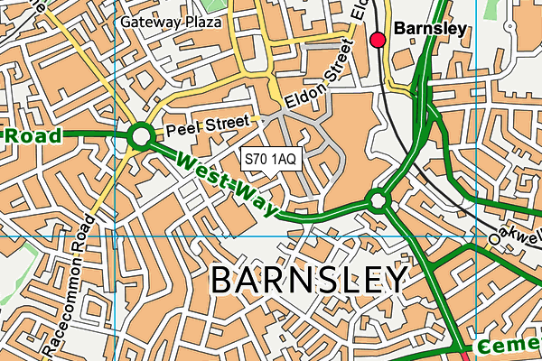 S70 1AQ map - OS VectorMap District (Ordnance Survey)