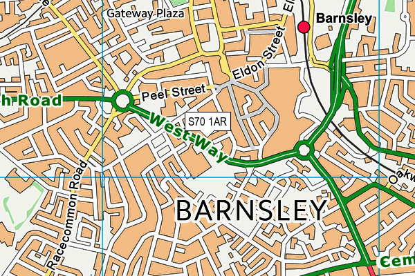 S70 1AR map - OS VectorMap District (Ordnance Survey)